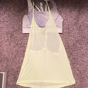 lululemon athletica Gray and Light Green Tank Top